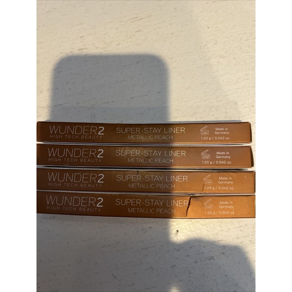 Lot of 4 ~ WUNDER 2 SUPER STAY LINER "METALLIC PEACH" 0.042oz 1.20g ea. …